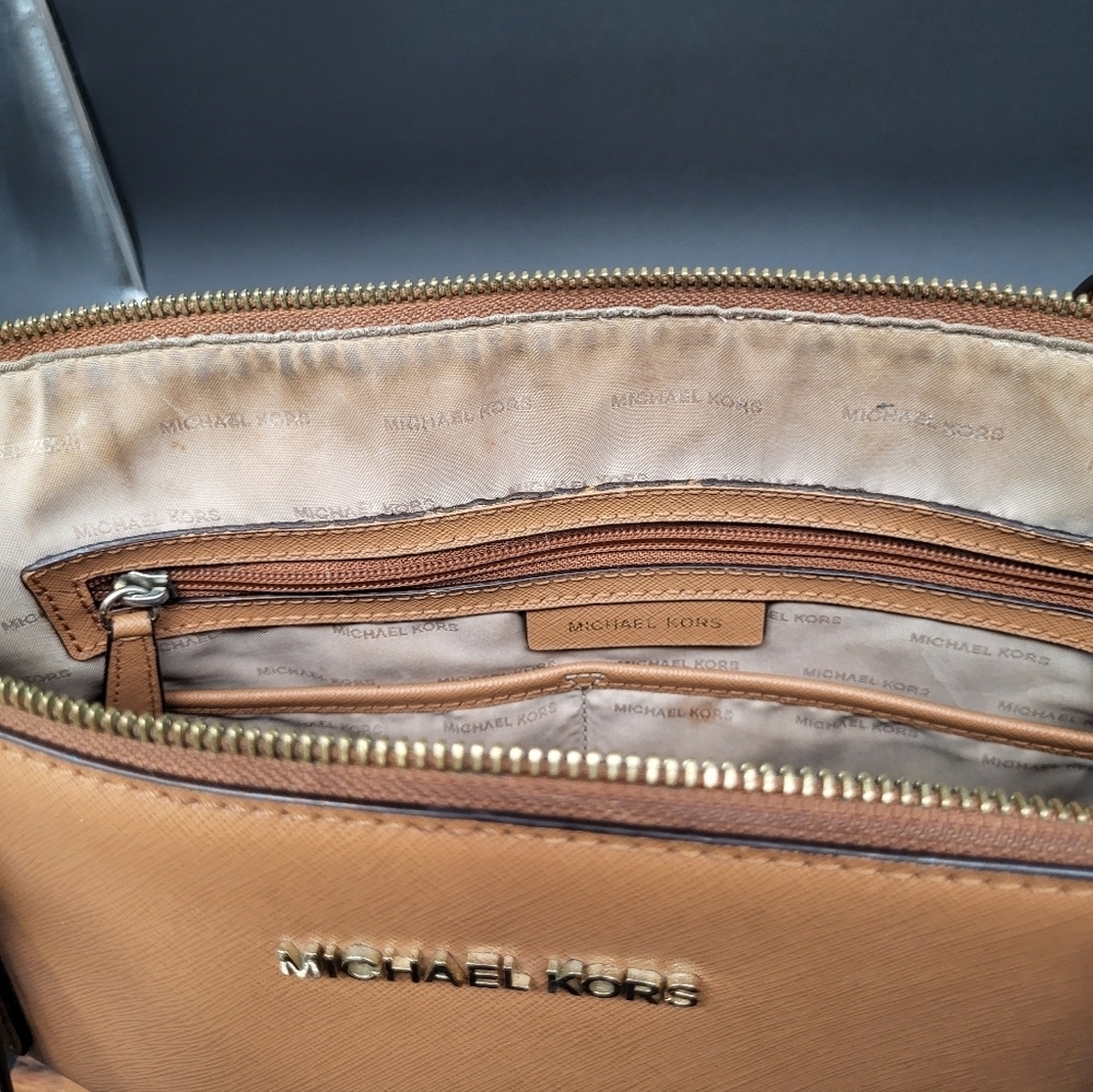 Michael Kors Brown Tote Bag with Gold Finishings, 16×11×5, EUC - Picture 4 of 8